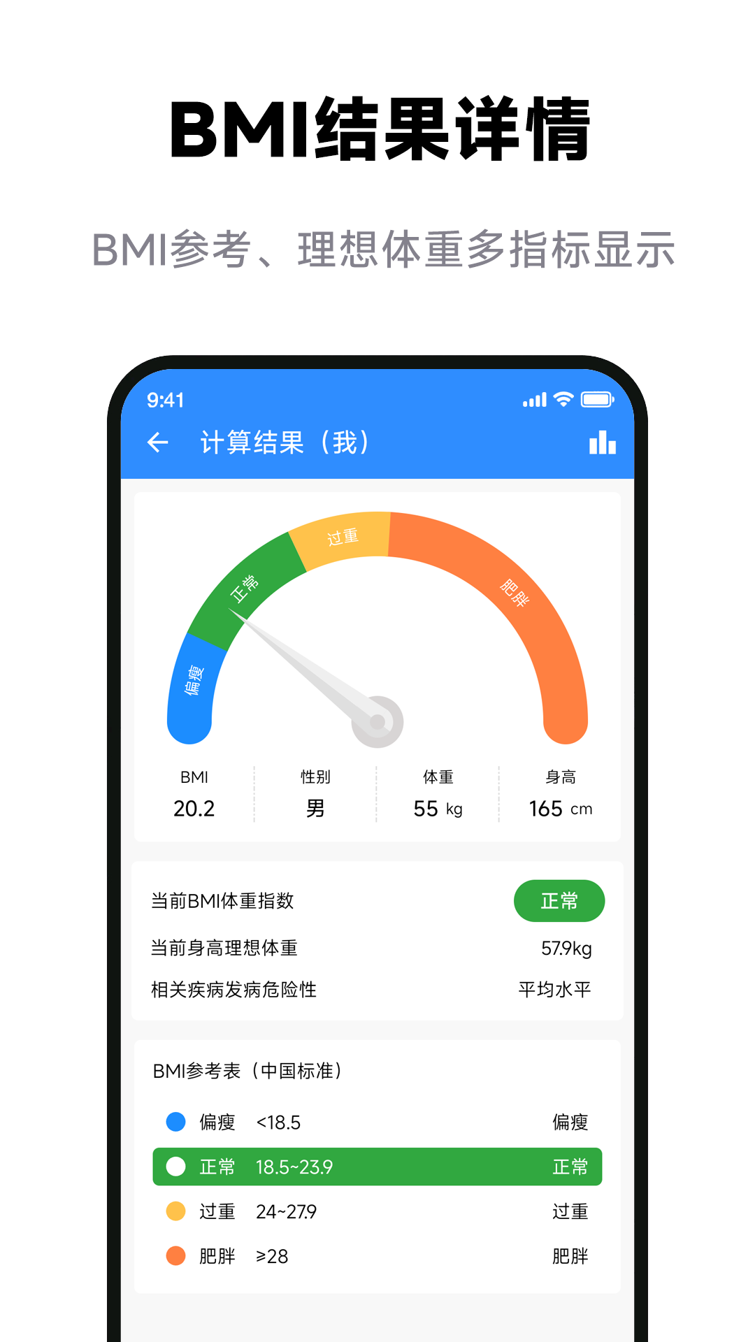 bmi体重计算器截图2