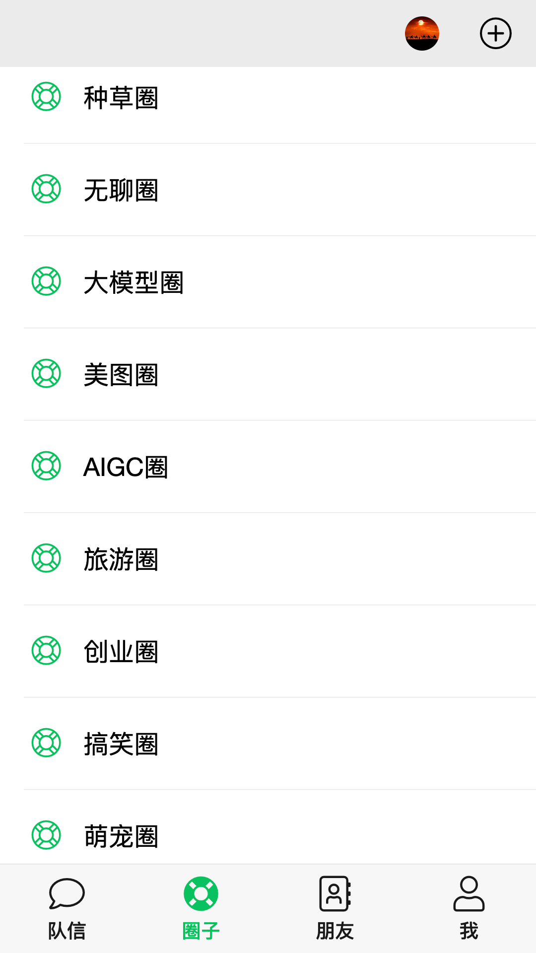 队信截图