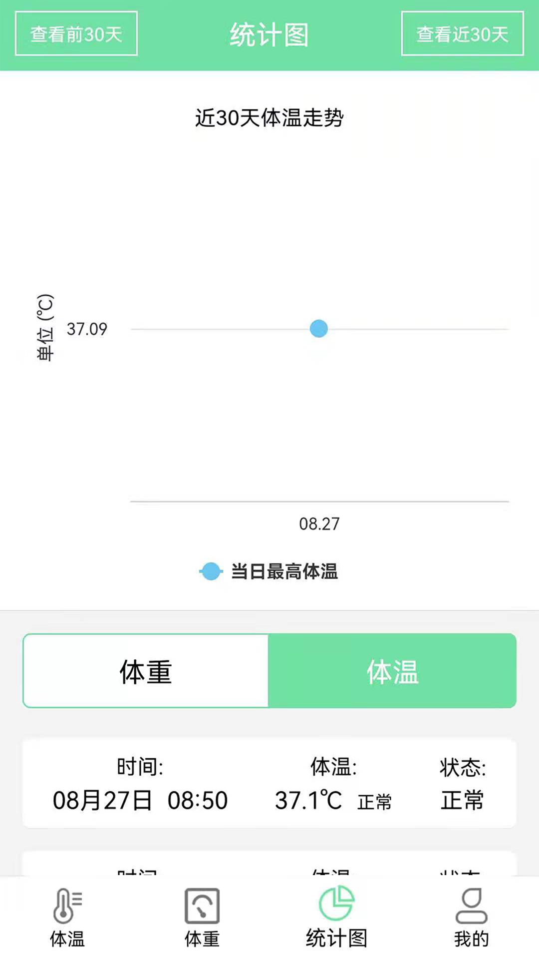 体重体温记录表截图3