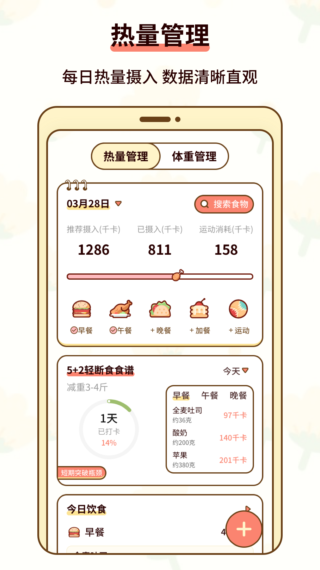 热量减肥小本