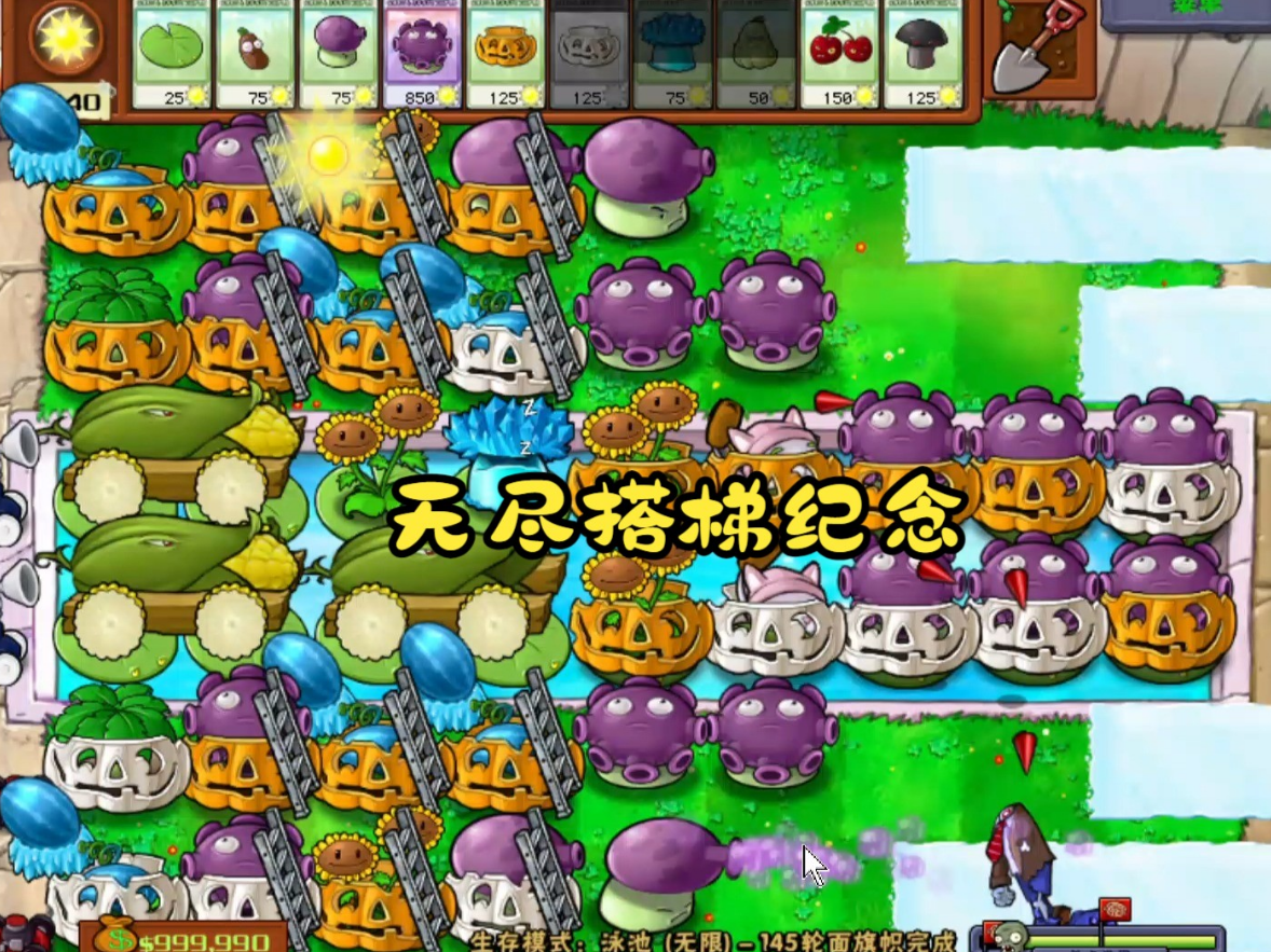 植物大战僵尸无尽怎么搭梯子的