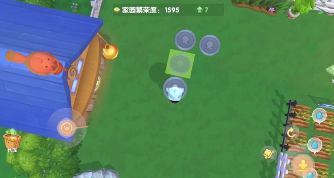 摩尔庄园怎么在空中摆放地砖