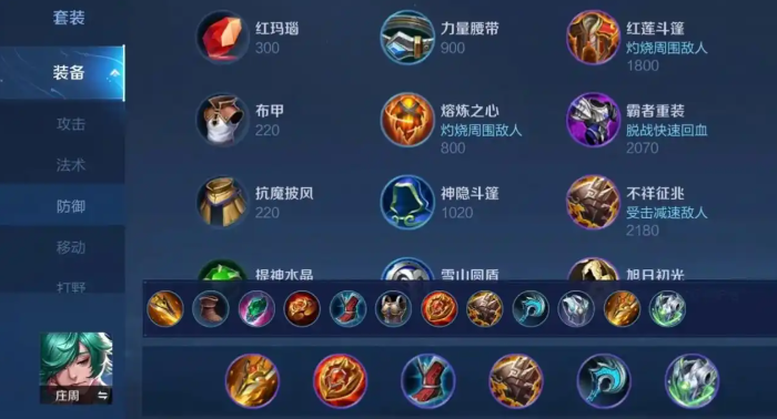 王者荣耀辅助庄周怎么出装