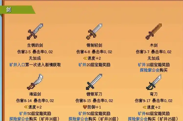 星露谷物语怎么获得剑