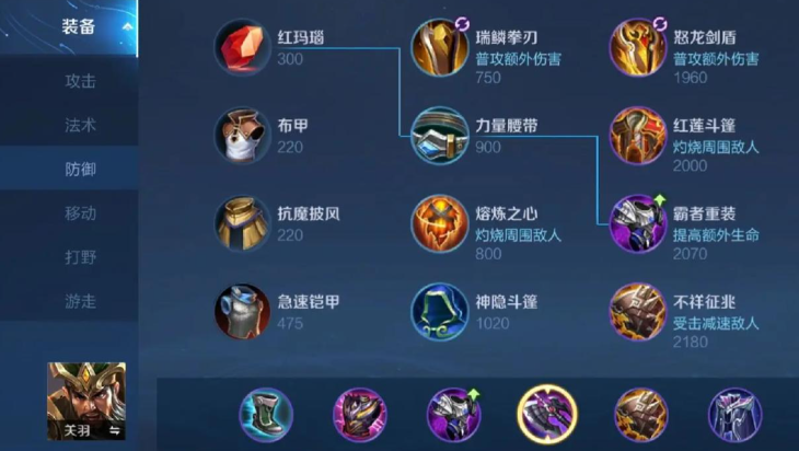 王者荣耀关羽最强出装和铭文怎么搭配