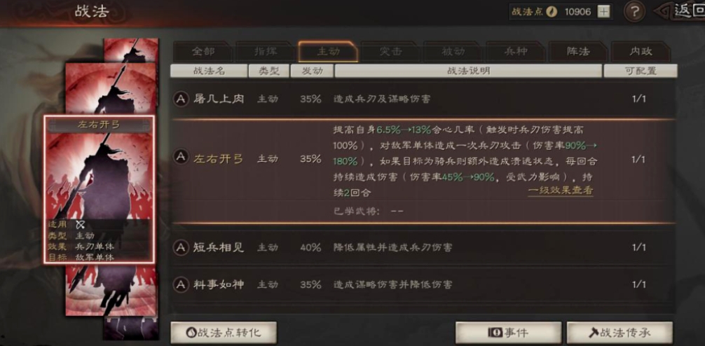 三国志战略版战法左右开弓适合谁用