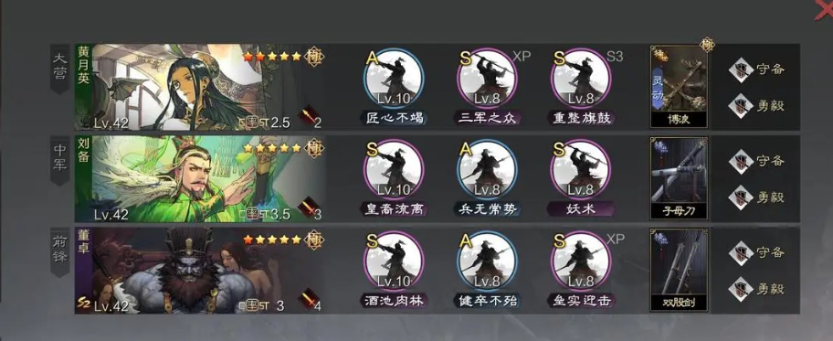 率土之滨汉董法刀怎么组