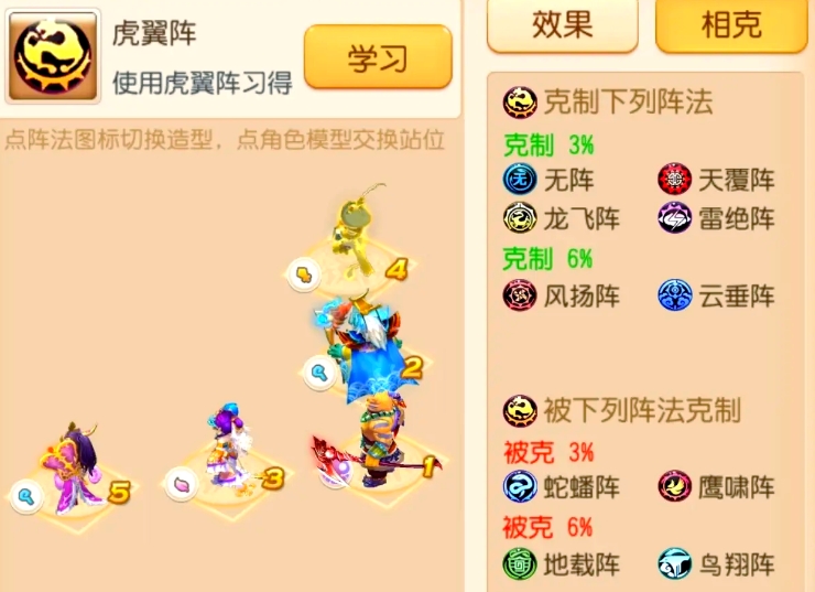 梦幻西游什么阵法克制虎翼阵