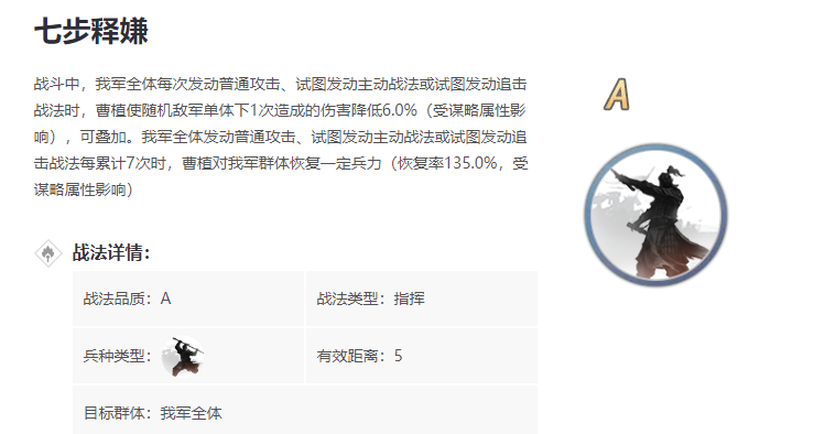 率土之滨五星曹植怎么配战法