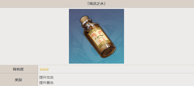 原神纯净之水有什么用