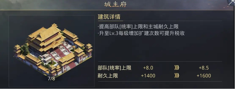 率土之滨的建设值是怎么来的
