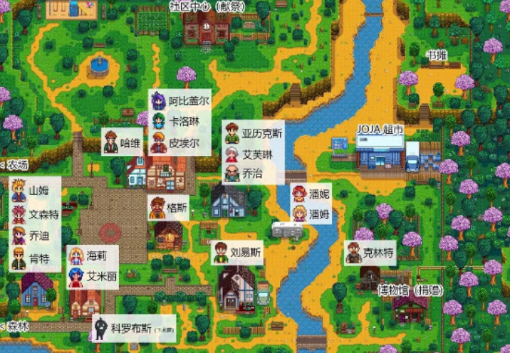 星露谷物语npc位置都在哪