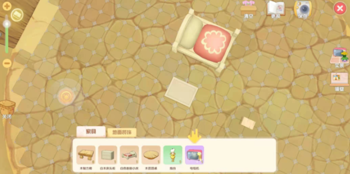 摩尔庄园手游小屋家具怎么悬空