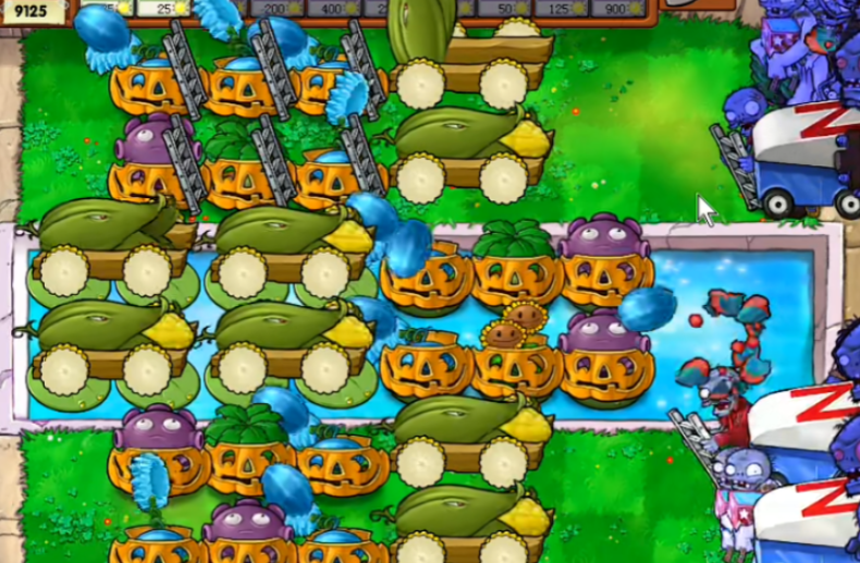 植物大战僵尸无尽模式怎么搭梯子