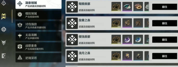 鸣潮哪些副本掉落环