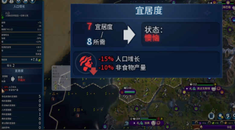 文明6宜居度有什么影响
