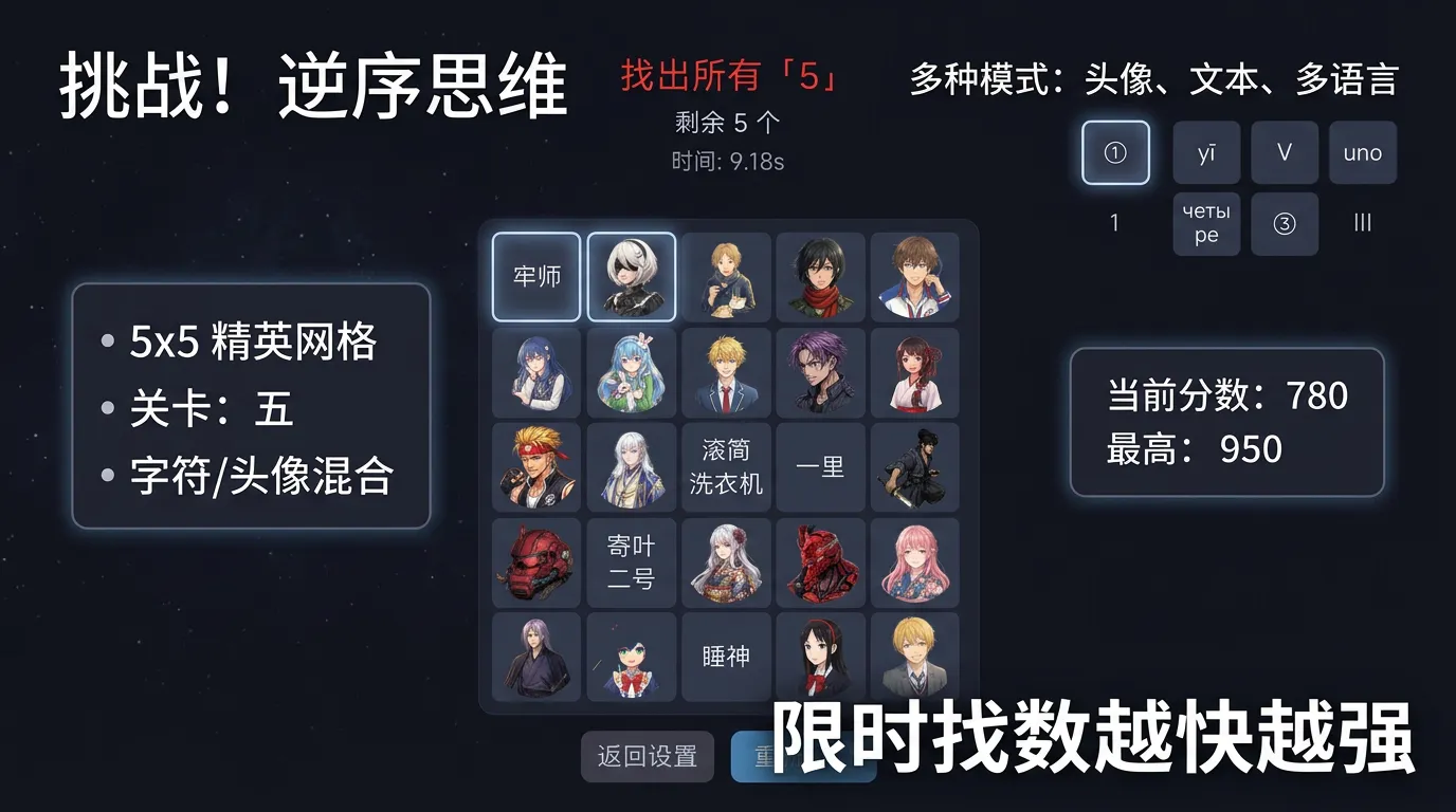 五四三二一逆序舒尔特