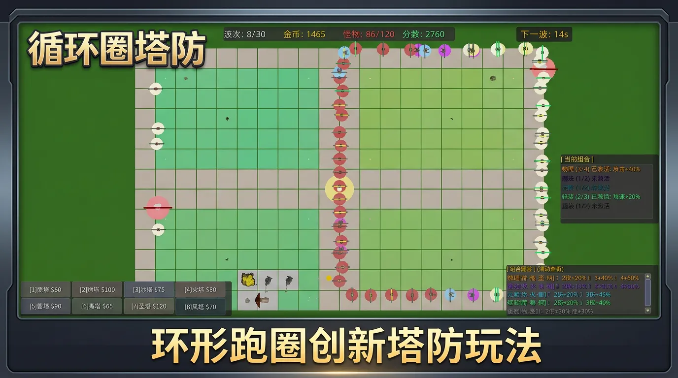 循环圈塔防截图2