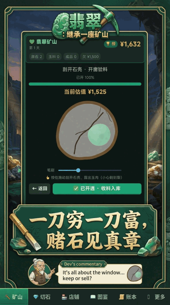 赌石经营赢下一座翡翠矿截图1