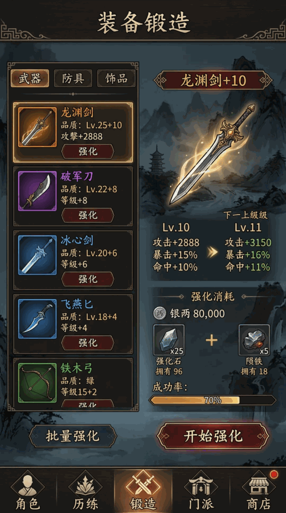 落地江湖装备全靠打